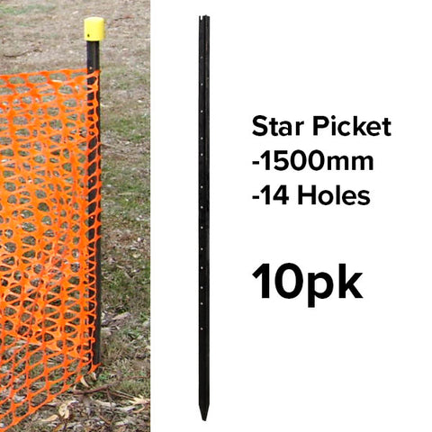 Star Pickets (Black) - 1500mm - (10pk or Slings)