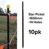 Star Pickets (Black) - 1650mm - (10pk or Slings)