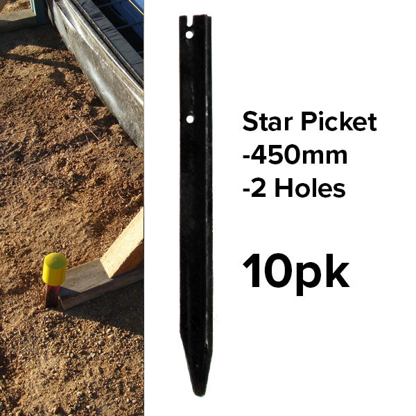 Star Pickets (Black) - 450mm - (10pk or Slings)